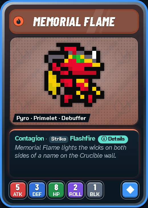 Memorial Flame card
